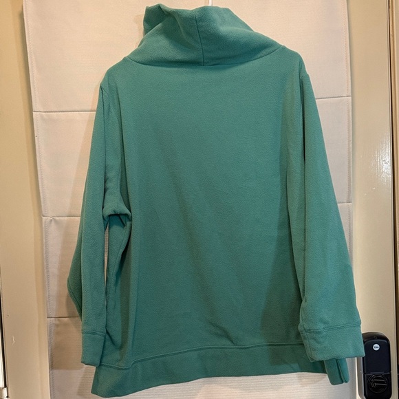 Talbots Fleece Turtleneck Neck Pullover Turquoise Plus Size 2X Cozy Winter Top - Picture 4 of 13